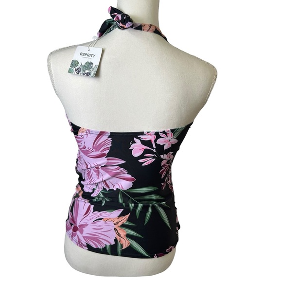 B2PRITY women’s floral halter style modest tankini top size large NWT - Picture 5 of 10